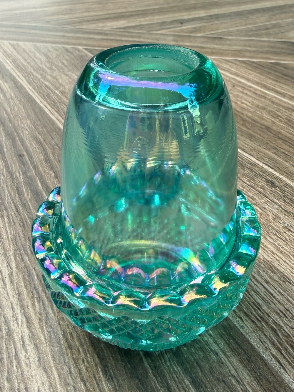 Teal Carnival Glass Glimmer Courting Fairy Light